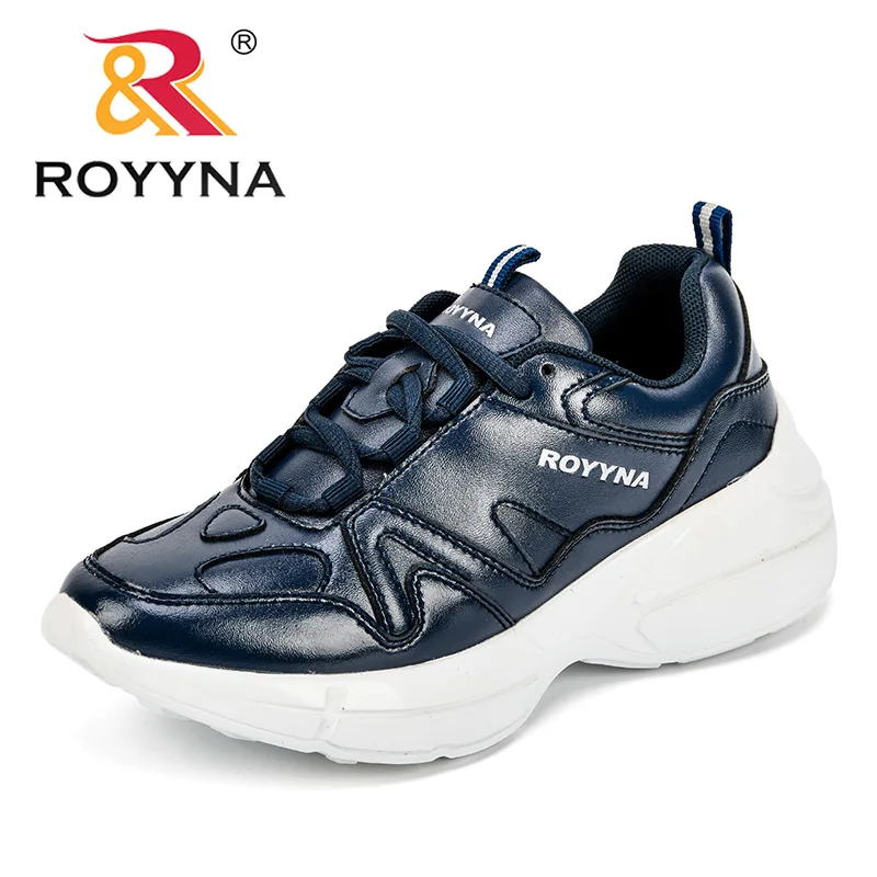 ROYYNA Size35-42 Новинка года Осенняя женская обувь для женщин повседневная обувь дикий платформа каблучки Женские досуг черный и белы - Цвет: Deep blue