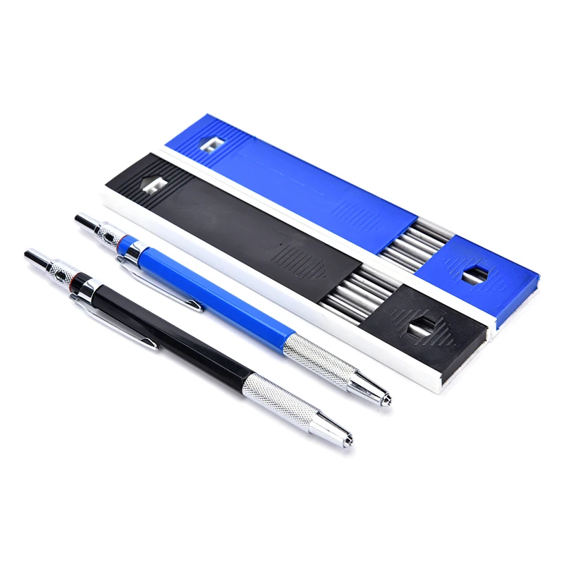 1PCs 2.0 Mm new Black Lead Holder Mechanical Drafting Drawing Pencil With 12pcs 2.0mm Random Color Size:153 x 8.5mm | Канцтовары для