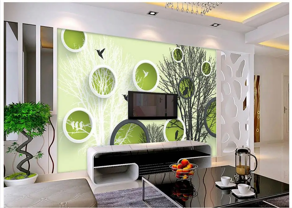 3D Wallpaper Custom 3d Dinding Mural Wallpaper Fashion 3d TV Pengaturan Dinding Abstrak Pohon Burung Desain Lingkaran Ruang Tamu wallpaper|wallpaper sea|wallpaper freewallpaper over wallpaper - AliExpress