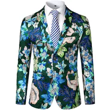 Высокое качество, мужской костюм, Блейзер, Мужская одежда, цветочный костюм, с зубчатыми лацканами, тонкий, стильный Блейзер, пиджак, d90608