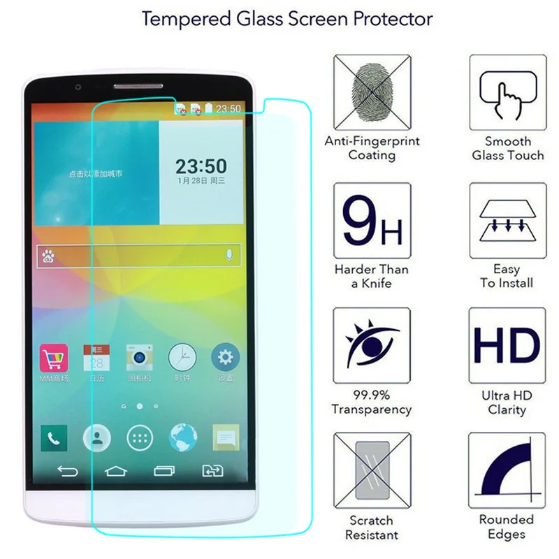 2.5D закаленное стекло Защита экрана для LG V10 V20 V30 L70 L80 L90 защитная стеклянная пленка