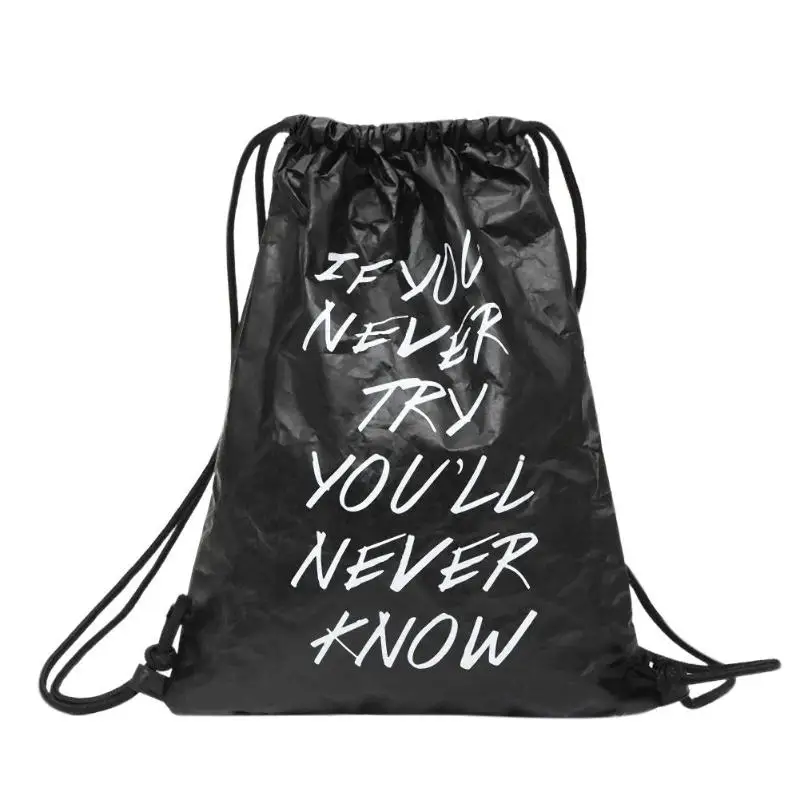 Водонепроницаемый женский рюкзак из крафт-бумаги на шнурке в стиле ретро, утолщенный модный прочный рюкзак для верховой езды, Повседневная