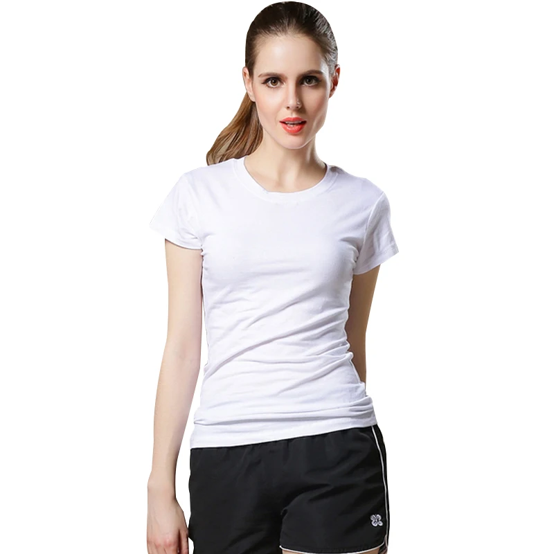 New High Quality Solid Color Simple T Shirt Women Solid color Tees