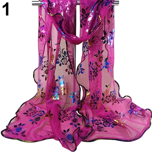 

Women's Fashion Floral Embroidered Lace Scarf Long Soft Sheer Wrap Shawl Stole