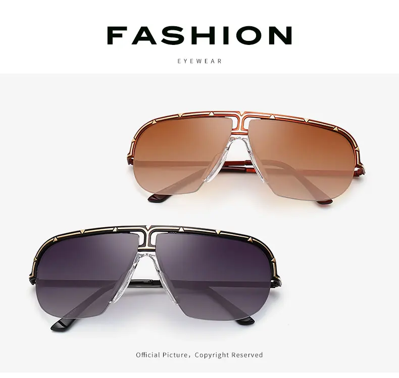2019 Fashion Oversized Pilot Sunglasses Women UV400 Retro Brand Designer Big Frame Sun Glasses For Female Ladies Eyewear
