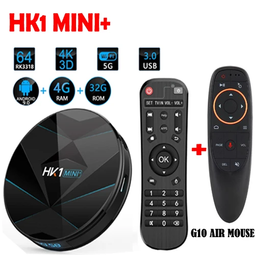 HK1 Мини плюс Android 9,0 ТВ приставка bluetooth 2G 16G/4g 64 GB/32G RK3318 2,4G/5G wifi 4K 3D ТВ приставка опционально air mouse t95 max