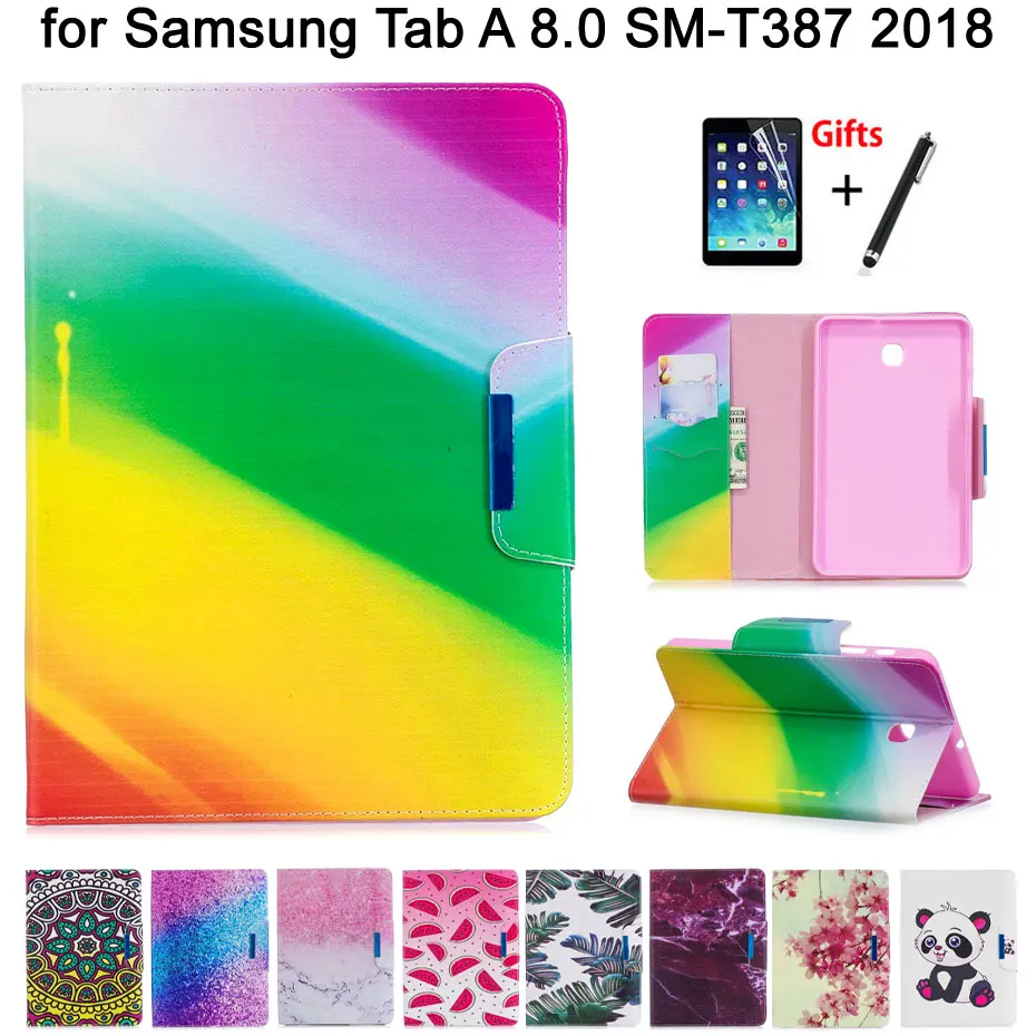 Ультратонкий Модный чехол для Samsung Galaxy Tab A 8 0 T387 SM 2018 дюймов планшета PU Чехол +