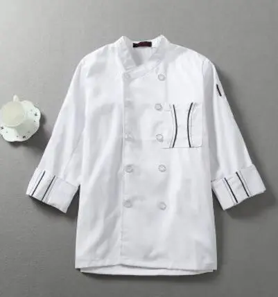 Белая форма шеф-повара с длинными рукавами Куртка поварская форма шеф-повара