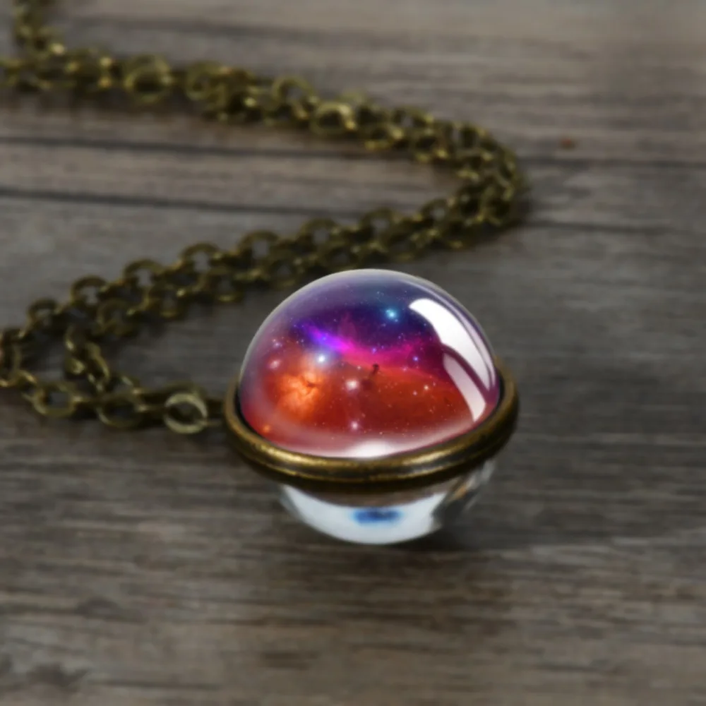 Европа Мода двойное стекло ожерелье с сферическими бусинами Смешанные 7 цветов