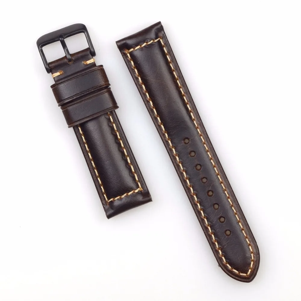 Ремешок для наручных часов из вощеной кожи 18/20/22 мм|watch strap|vintage watch strapblack buckle |