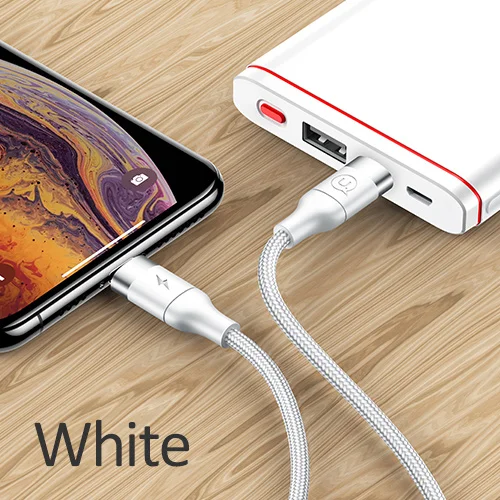 USAMS PD USB C для освещения кабель для быстрой зарядки для iPhone XS type C для iPhone X шнур для зарядки и передачи данных USB C для iPhone кабель AF - Цвет: White