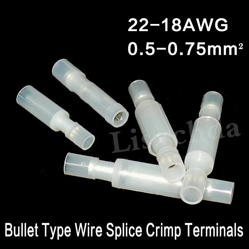 

10pcs Female + Male Bullet Butt Splice Wire Connectors Terminals Crimp Electrical Car Audio 22-14AWG(0.5-2.5mm2) Wire