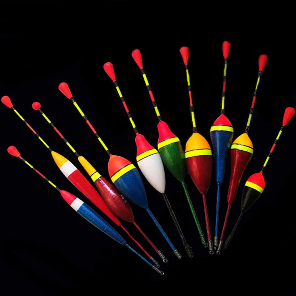 

WALK FISH 10PCS/Lot Fishing Floats Set Buoy Bobber Fishing Light Stick Floats Fluctuate Mix Size Color float buoy For Fishing