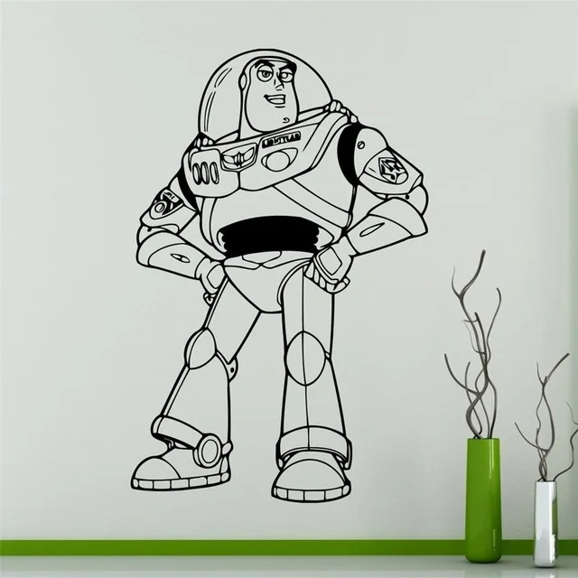 Cartoon home decor Toy Story Buzz Sheriff Woody Wall Decal Nursery Kids