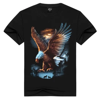 

2018 Summer Casual Style Creative Novelty Eagle Print 3D Animal T Shirt for Men High Quality T-shirt Cool short sleeve tops men
