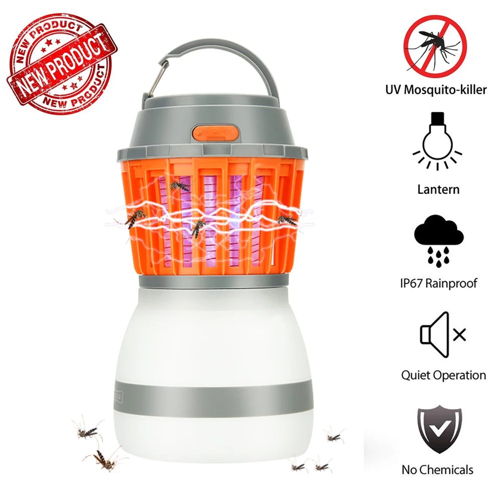 

2-in-1 Portable built-in LED Flashlight Light Mosquito Killer Lamp With USB Charging For Outdoor fishing Camping Garden Party