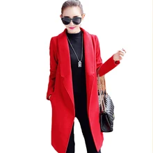 Пальто Мода года элегантный Для женщин длинное пальто тонкий Шерстяное пальто Бежевый и красный цвета Серый Дамы Пальто для будущих мам корейский l763