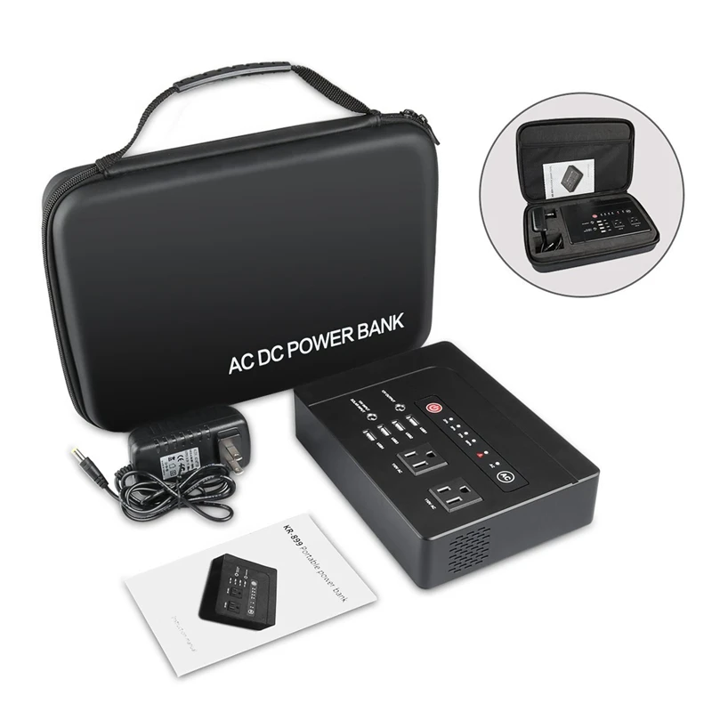 110V 42000mA Portable Power Bank Generic AC/DC Solar USB Socket Energy