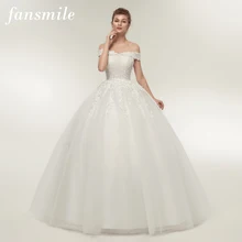 Fansmile Vestido de Noiva винтажные кружевные тюлевые Бальные Свадебные платья размера плюс Индивидуальные Свадебные платья FSM-141F