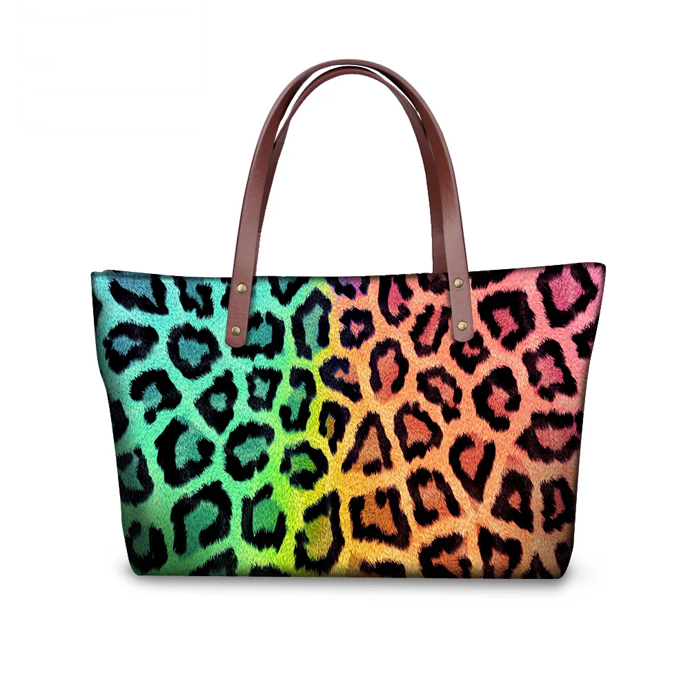 Дизайн, леопардовая расцветка, женские сумки через плечо на молнии, портативная Женская Ручная сумка, женские сумки-тоут, женская большая сумка