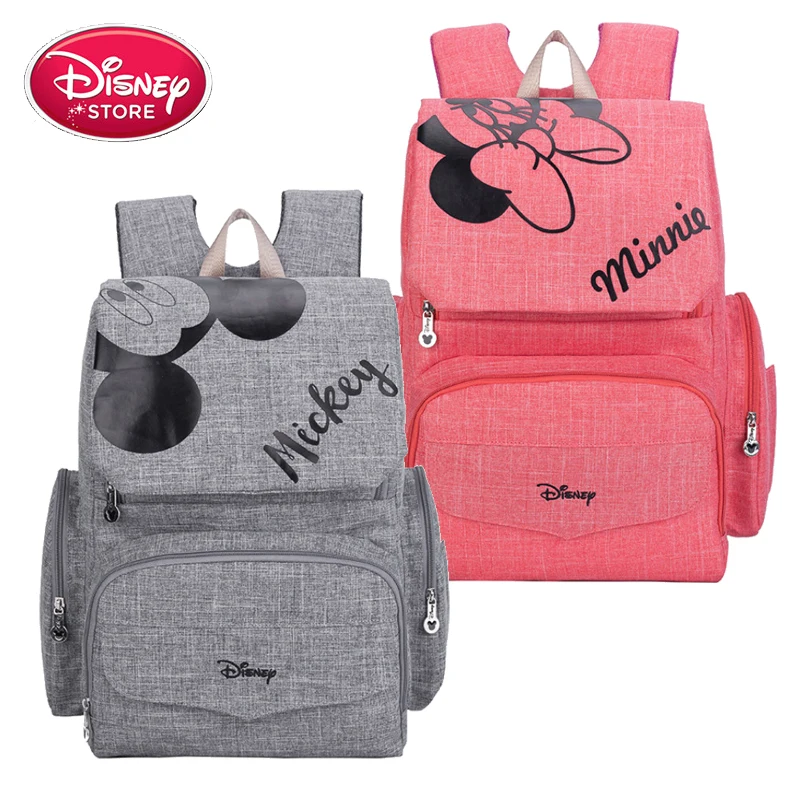 Сумка с Микки и Минни Маусом, сумка для подгузников, Детская сумка с замком для защиты от потери, рюкзак большой емкости, сумка для беременных
