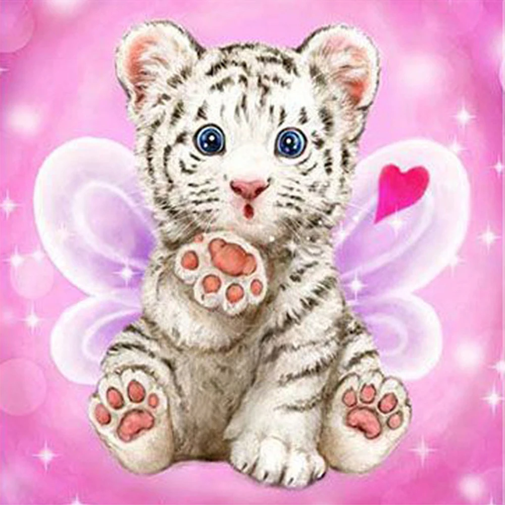 

LI LOYE 5D DIY Diamond embroidery Sweetheart tigers diamond painting Cross Stitch full Round drill Rhinestone mosaic decor RT300