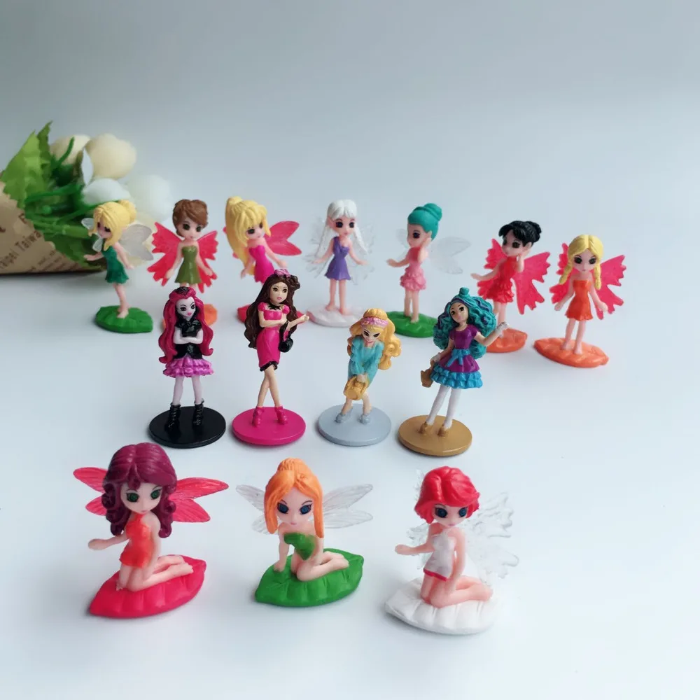 

00pcs/lot several styles Pretty girl & Flower Fairy figure anime 3-4cm random mixed
