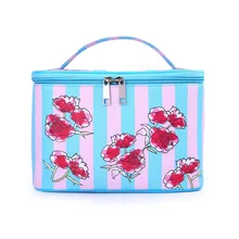2018 Flower Decoration Makeup Organizer Bags Women Cosmetic Cases Travel Wash Bag Toiletry Big Capacity Handbag Pu Leather New