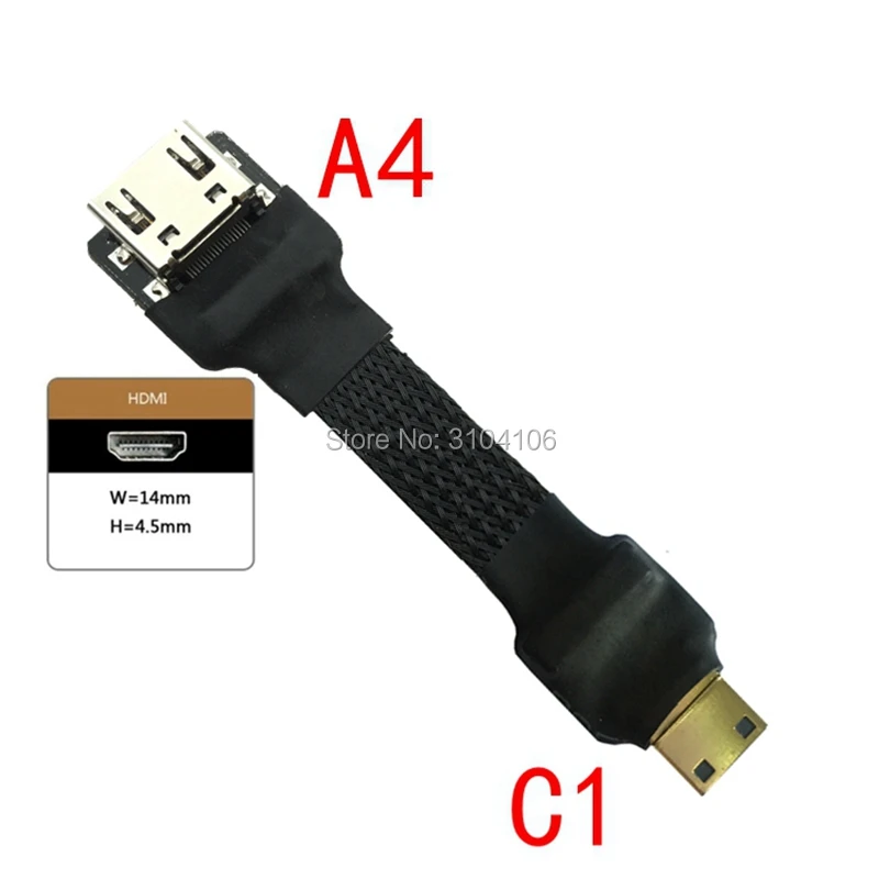 FPV Mini HDMI male to HDMI 2,0 Mini HDMI Micro HDMI экранированный FPC плоский кабель 5 см-50 см для аэрофотосъемка