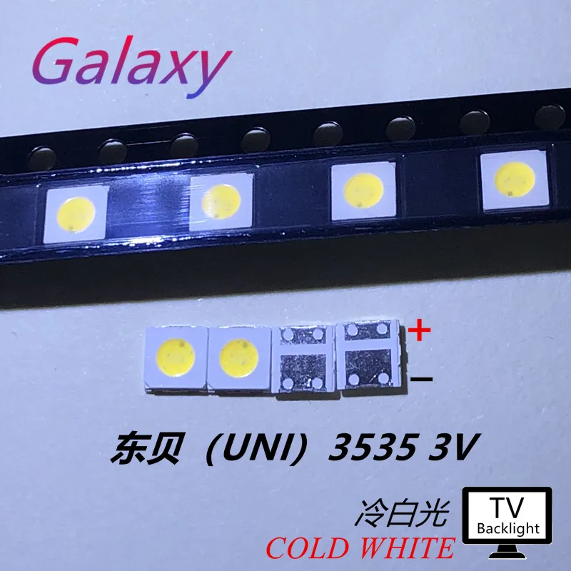 UNI 3537 3535 50 шт. 1 Вт Светодиодный чип 2 90LM 3v холодный белый ЖК подсветка для