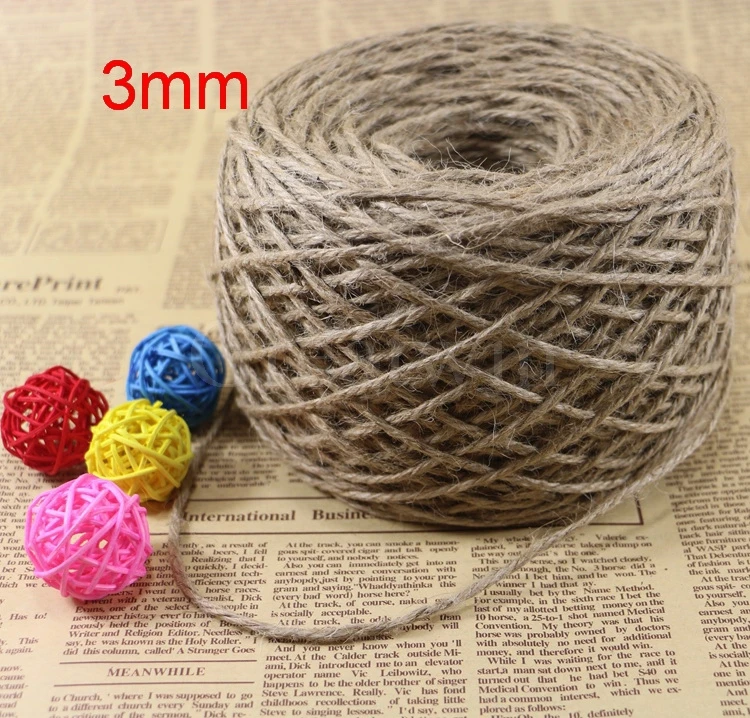 2mm / 3mm Twine Hemp Jewelry Making Cords Necklace Natural Jute