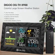 

DIGOO DG-TH8988 Weather Station Outdoor Indoor Thermometer Hygrometer Temperature Humidity Sensor Geometric Design Smart Home