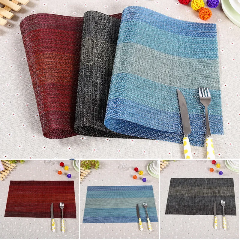 

Set of 6 PVC Environmental Leaf Western Washable Dining Table Placemat Kitchen Coaster Pad Household Non-Slip Heat Resistant Mat