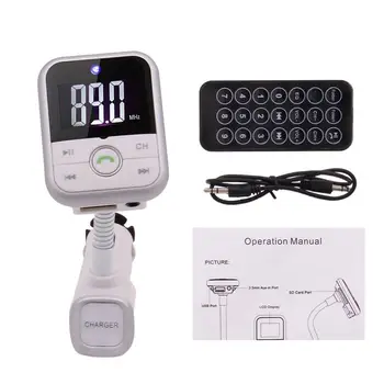 

In-Car FM Transmitter Radio Adapter Car Kit, Charger with Dual USB Charging Ports, Hands Free Calling for iPhone,iPod, etc.
