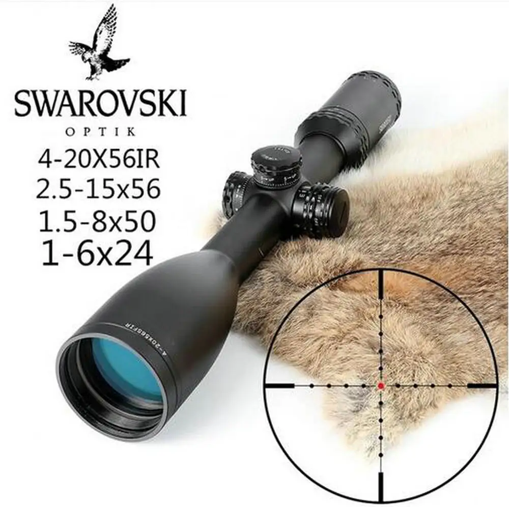 Прицел Swarovskl 4-20x56/2,5-15x56/1,5-8x50/1-6x24 стекло гравированное сетка с башенками сброс охотничьи стрелковые прицелы