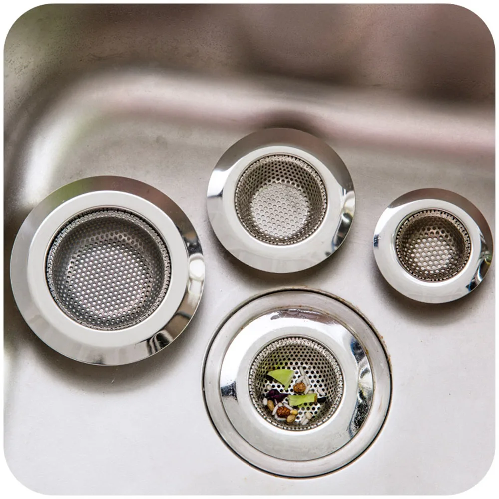 

1pc Stainless Steel Sink Filter Drain Anti-blocking Kitchen Bath Residue Strainer Basket Plug Strainer Bathroom Tools