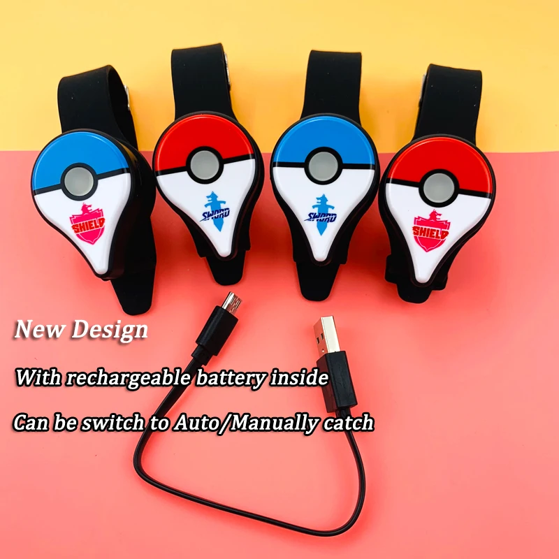 

2019 With USB Cable Newest Version Auto Catch switch For Pokemon GO Plus Bluetooth Bracelet with rechargeable battery inside