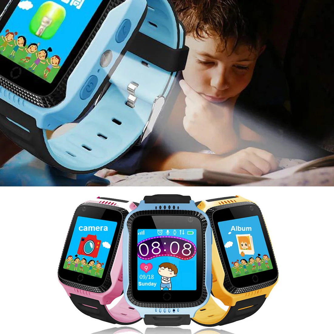  Neue Q528 Kinder Smart Uhr mit Kamera Beleuchtung GPS Smart Uhr Schlafen Monitor SOS Baby Uhr 2G SI