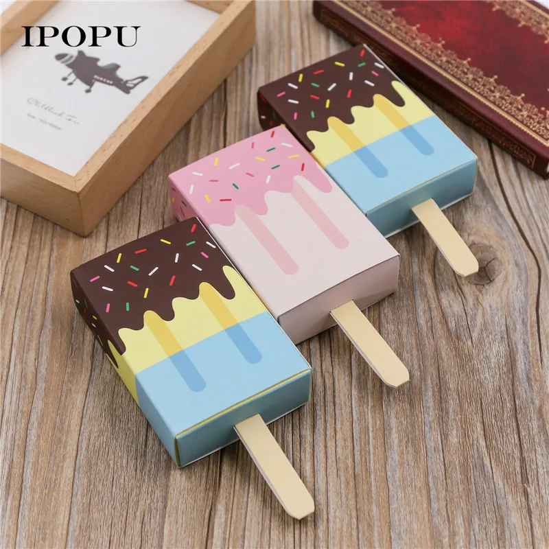 10pcs/lot Ice Cream Shape Gift Boxes New Year Party