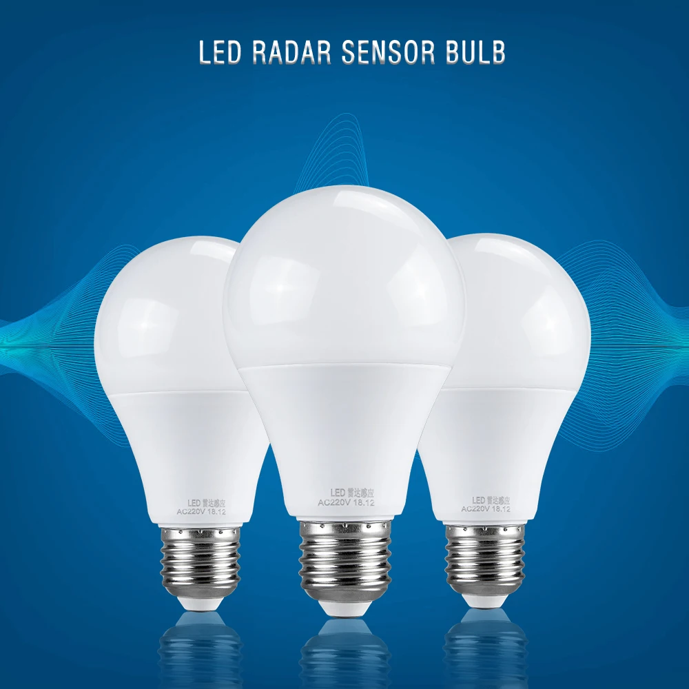 

Foxanon LED Bulb Lamps E27 Radar Sensor Bulb Auto Smart Infrared AC 220V 10W 15W 20W Energy Saving Induction Led Lights for Home