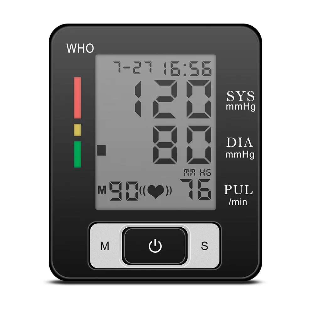 

LCD Automatic Digital Wrist Cuff Blood Pressure Monitor Heart Beat Rate Pulse Meter Tonometer Sphygmomanometers