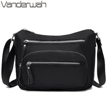 

New Leather zipper Women Bag Waterproof Imported oxford Messenger Crossbody Bags For Women Travel Shoulder Bags Sac A Main Femme