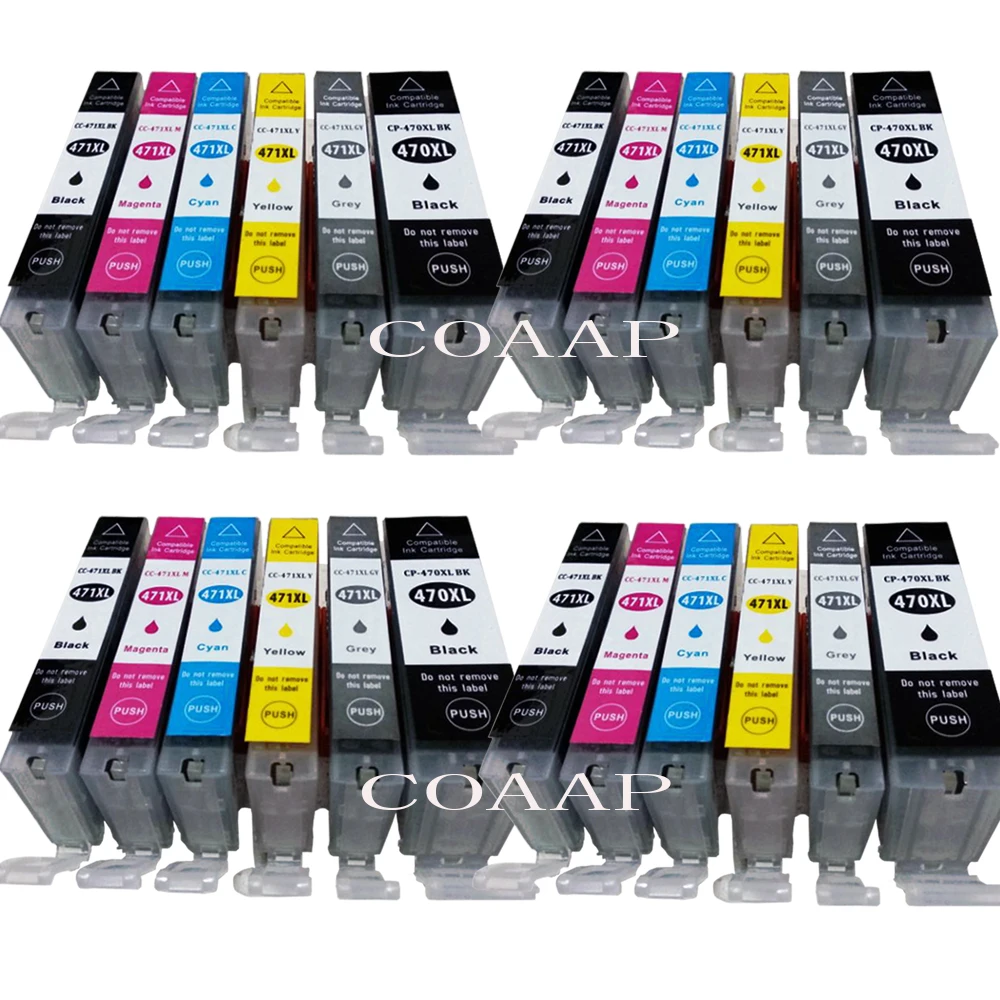 

24 Pack PGI470 CLI471 ink cartridge for Compatible CANON PIXMA MG5740 MG8640 TS5040 TS6040 Printer