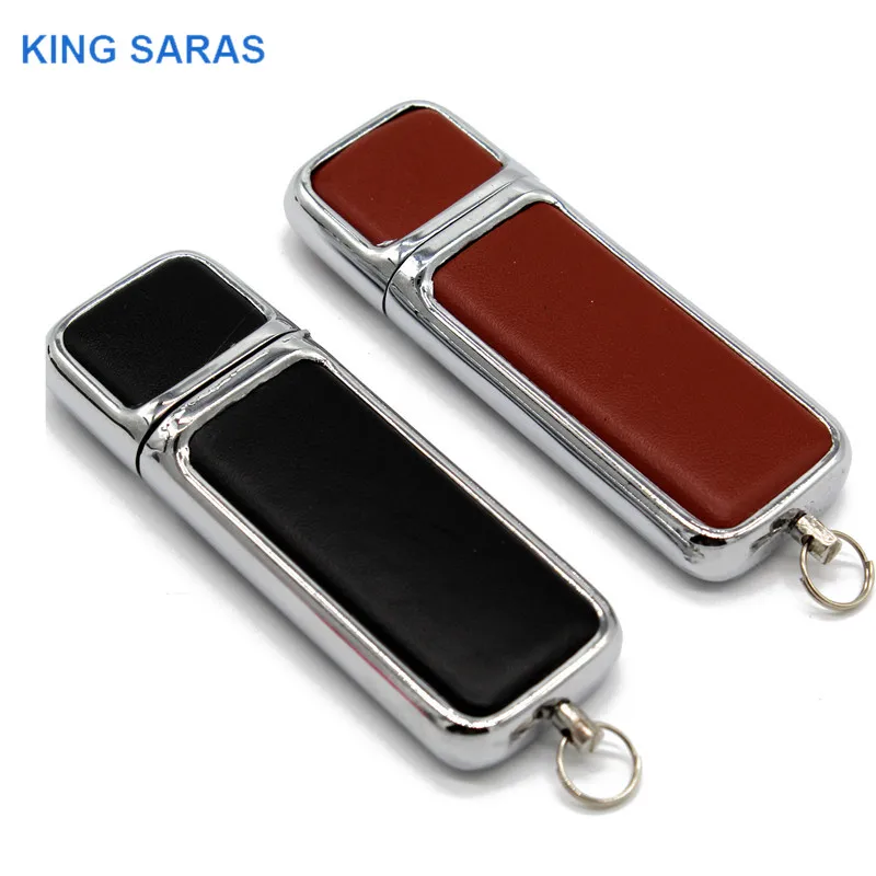 

KING SARAS brown black 2 colour leather with key chain model 4GB 8GB usb flash drive usb 2.0 16GB 32GB 64GB pen drive