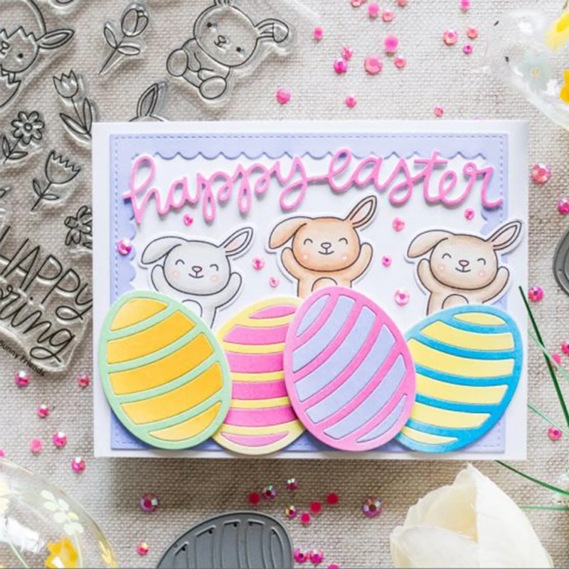 

Spring Easter Bunny Rabbit Transparent Clear Silicone Stamp/Seals for DIY Scrapbooking/Photo Album Craft Decorative Clear Stamp