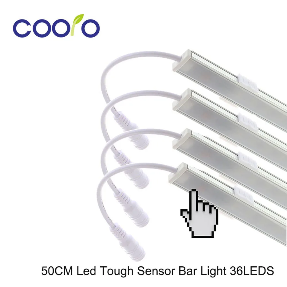 

4pcs* 50CM LED Touch Sensor Bar Light Night Lights Dimmable 36 LED DC12V Drawer Cabinet Wardrobe Tube for kitchen / bedroom