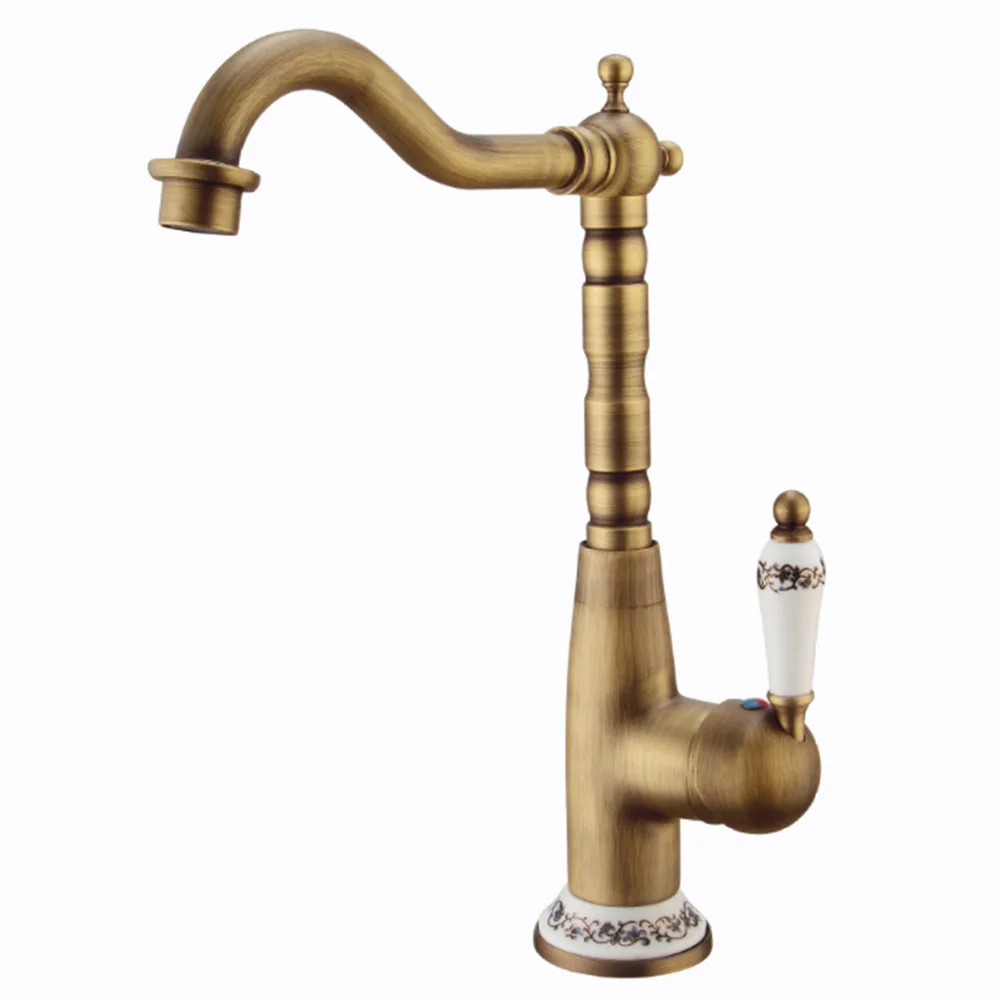 

Copper Faucet European Antique Kitchen Faucet Antique Hot and Cold Water Mixer