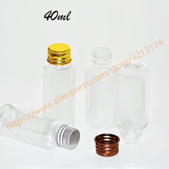 

40ml clear PET mini/samples bottle with aluminum lid + reducer,essential oil/liquid/moisturizer/facial water container