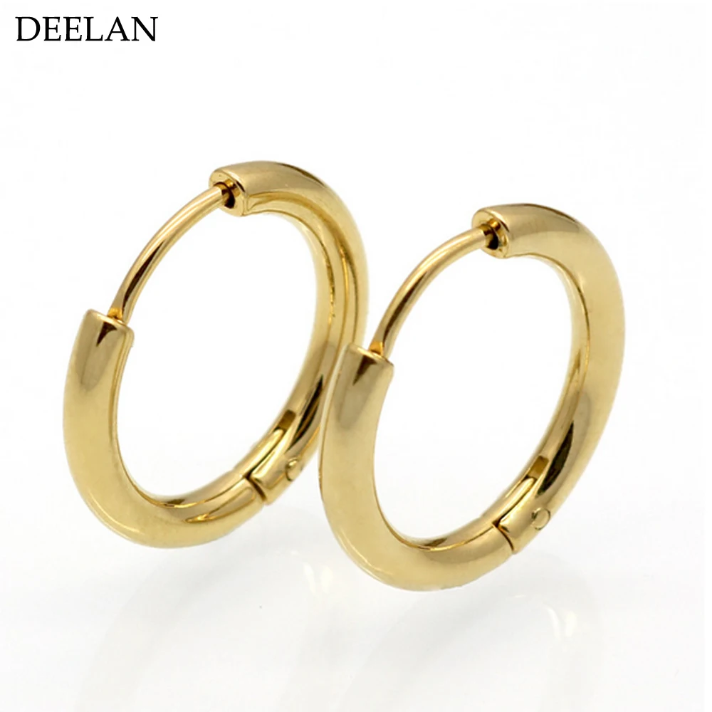 High Polish Stainless Steel Hoop Earrings Women Gold Silver Color Small