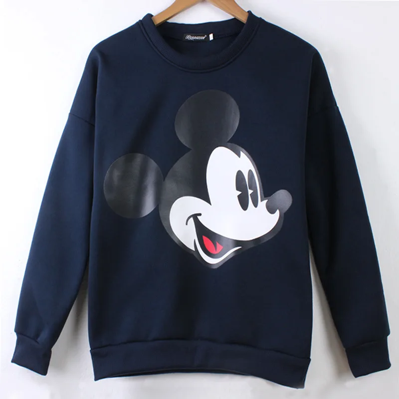  Women Sweatshirts Hoodies Cartoon Printed Casual Pullover Top Long Sleeve O-Neck Ladies Thin Sweats